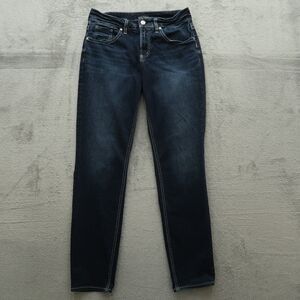 Silver Jeans Women's Size 29 Blue Mid-Rise Boyfriend Denim 32" Inseam Stretch